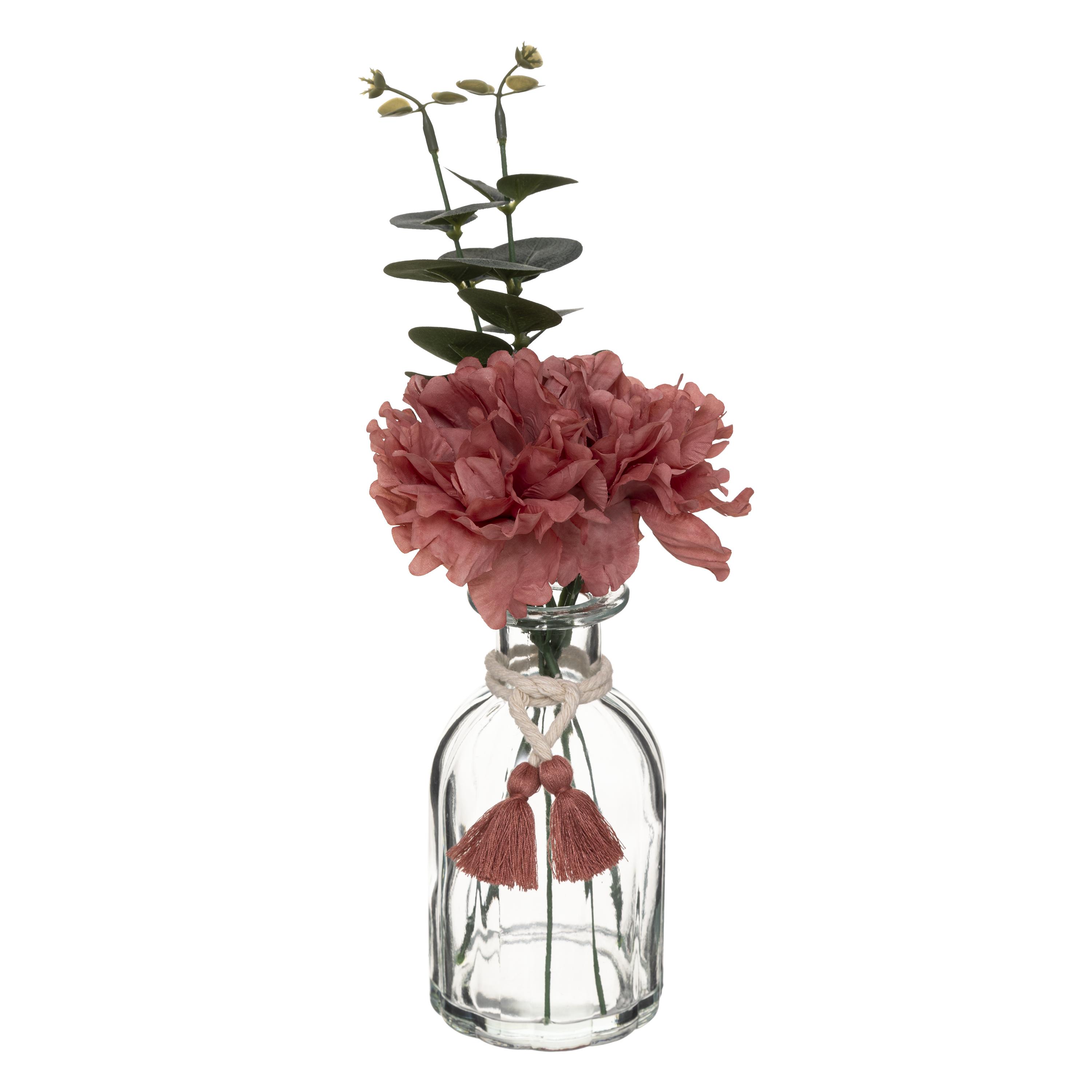 COMPOSITION FLEUR VERRE CARMEN H.30CM