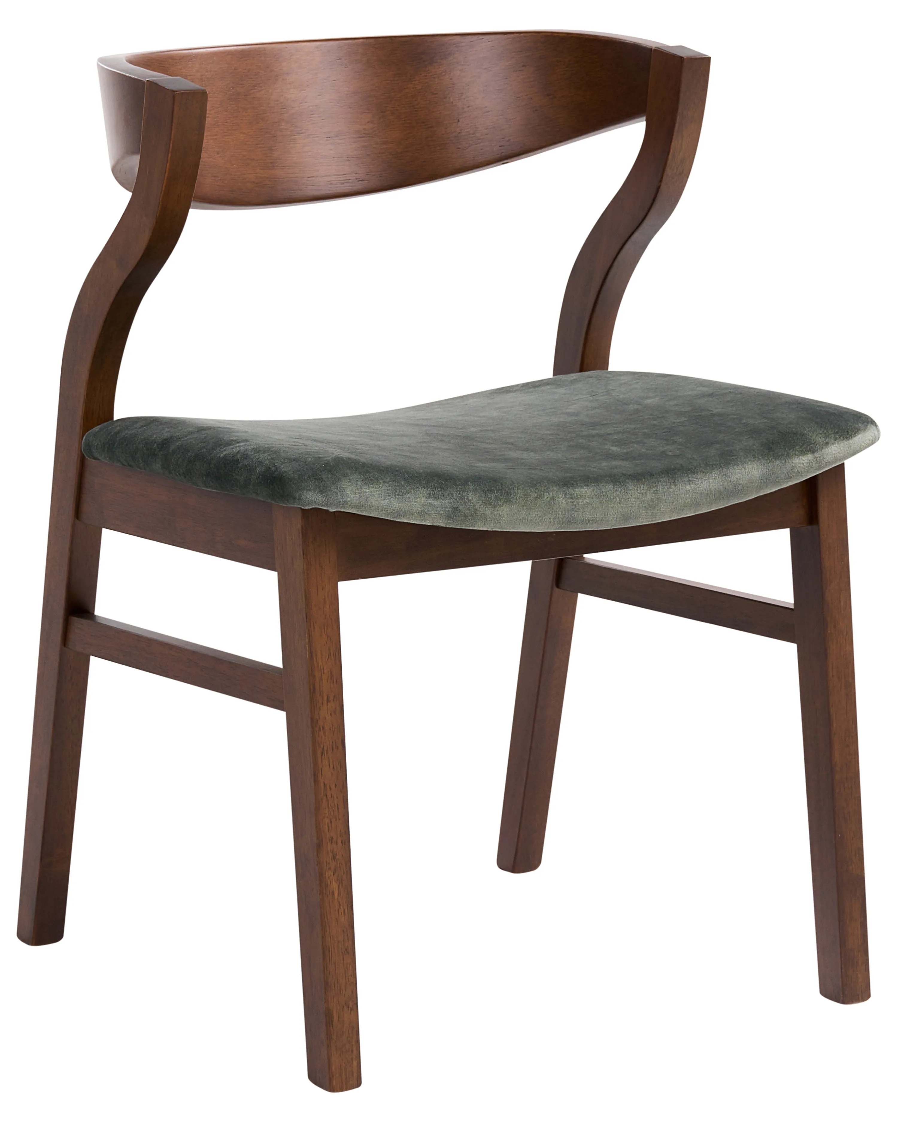 Set van 2 eetkamerstoelen MAROA Hout Donkergroen/bruin