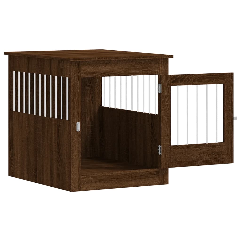 Meuble de cage pour chiens chêne marron 64,5x80x71 cm