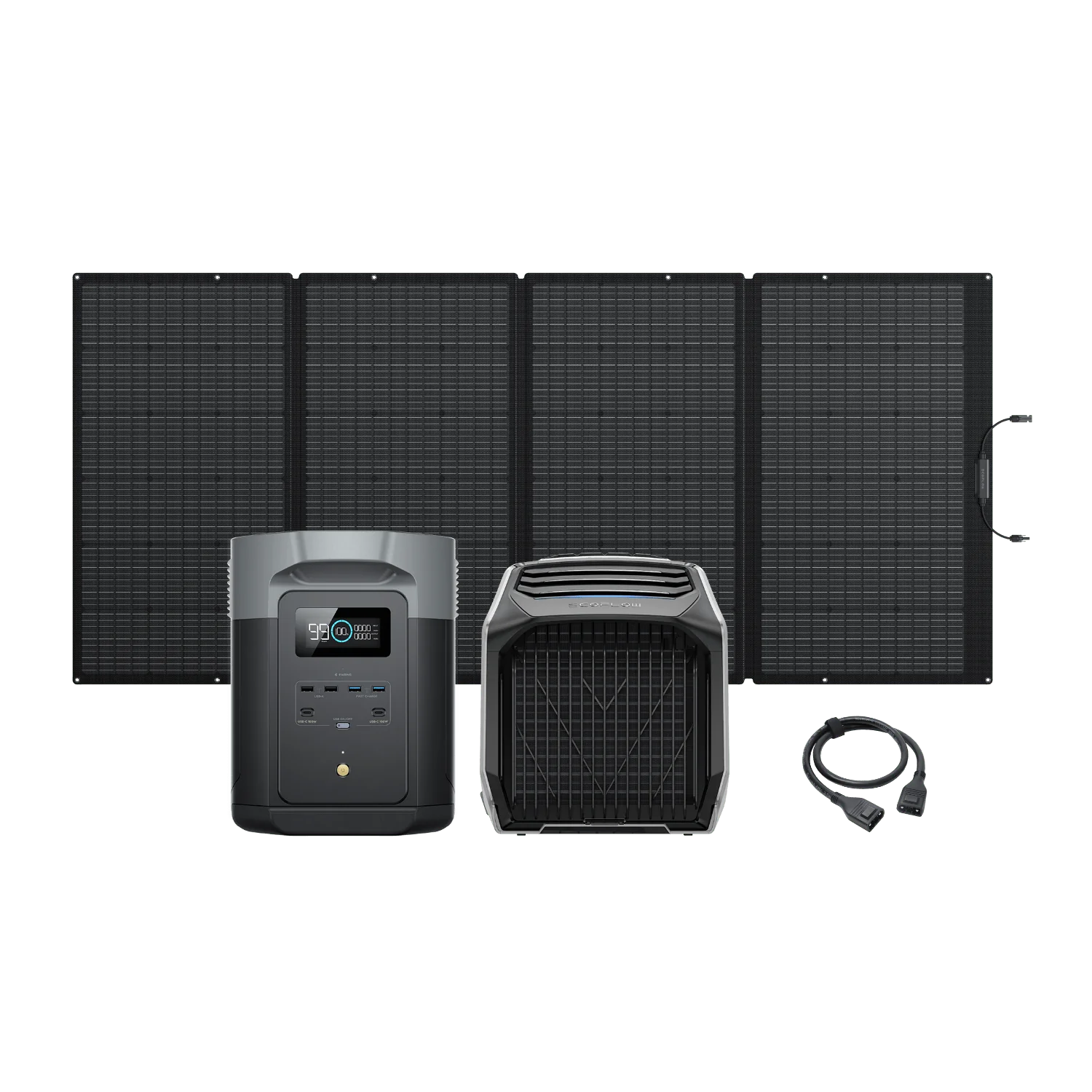 EcoFlow WAVE 2 + DELTA 2 Max + 400W Tragbares Solarpanel + XT150