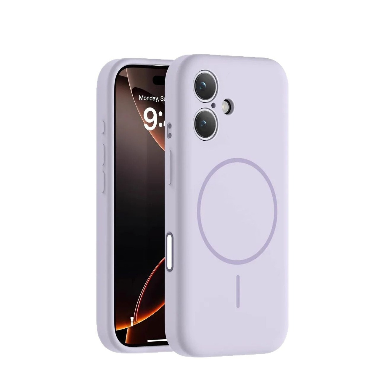 iPhone 16 MagSafe (Slim Look) Silikon Case Hülle mit Kameraschutz - Lila