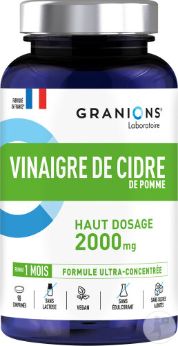 Granions Vinaigre De Cidre De Pomme 2000mg Probiotique Naturel 90 Comprimés