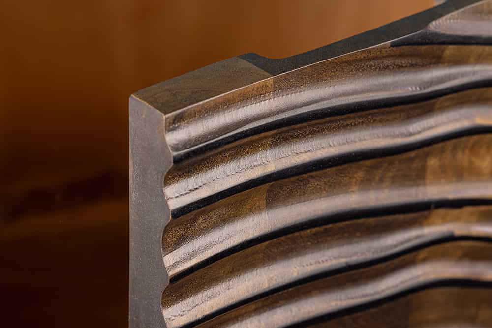 Massivholz Highboard ZEN CIRCLES 120cm dunkelbraun Mangoholz 3D-Design
