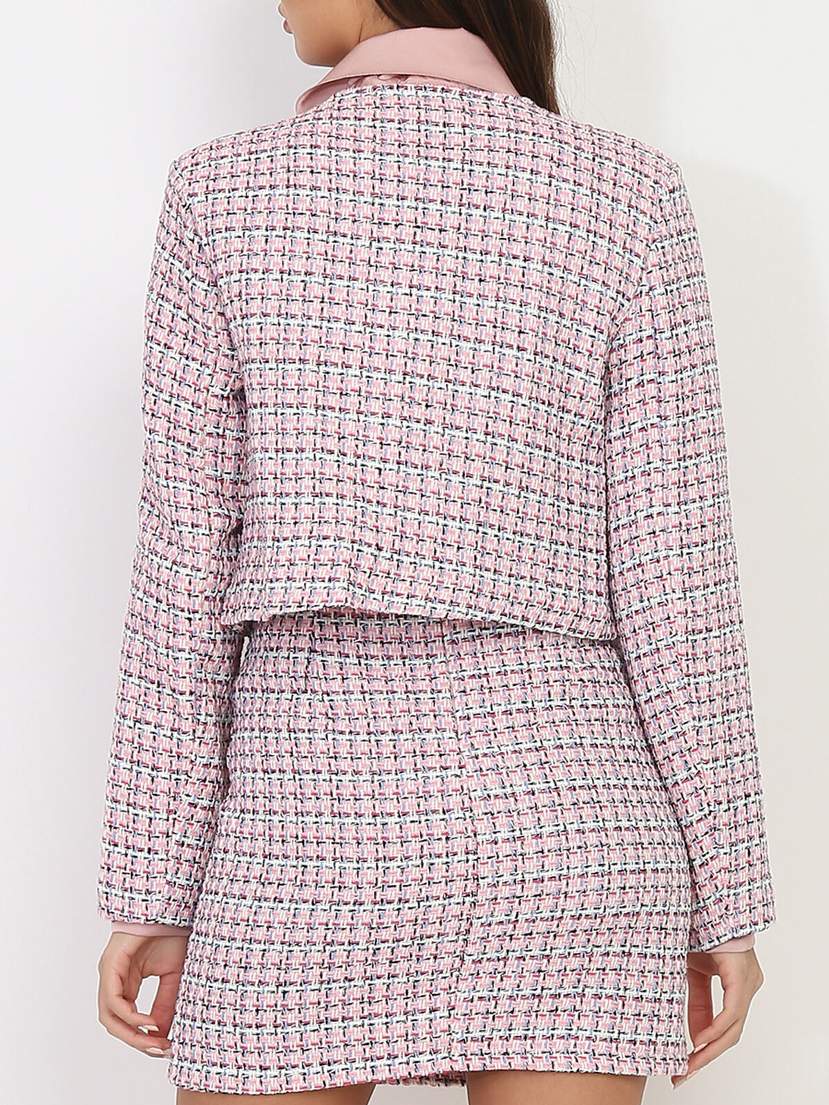 Veste courte en tweed- Rose