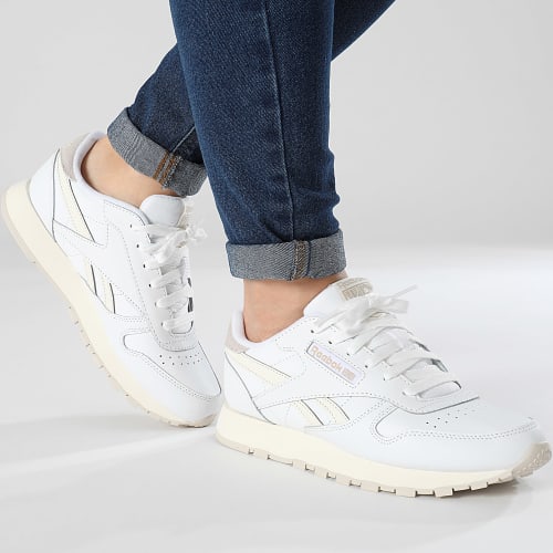 Baskets Femme Classic Leather 100069451 Chalk Vintage Chalk Stucco