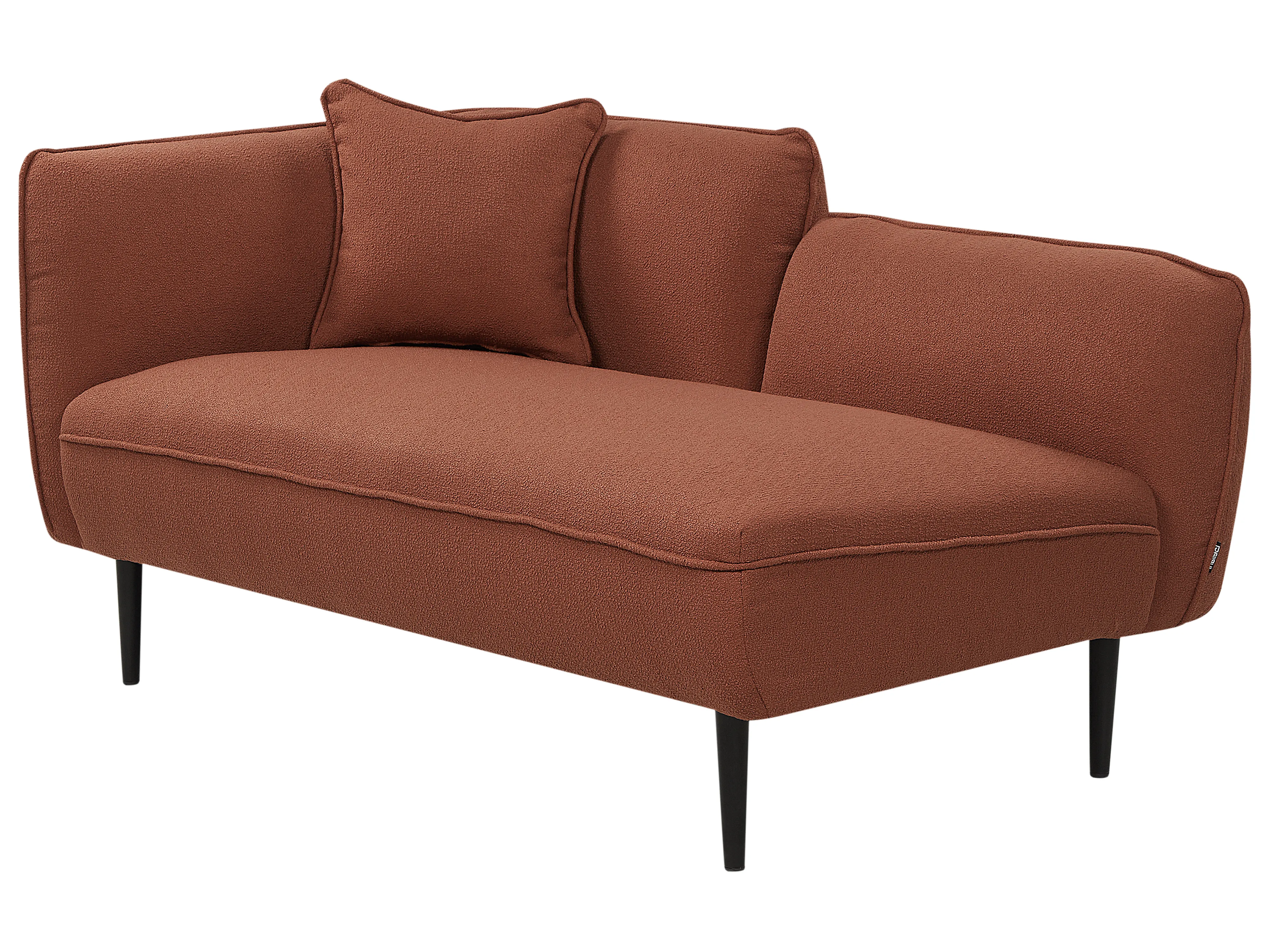 Linkszijdige chaise longue CHEVANNES Bouclé Donkerrood