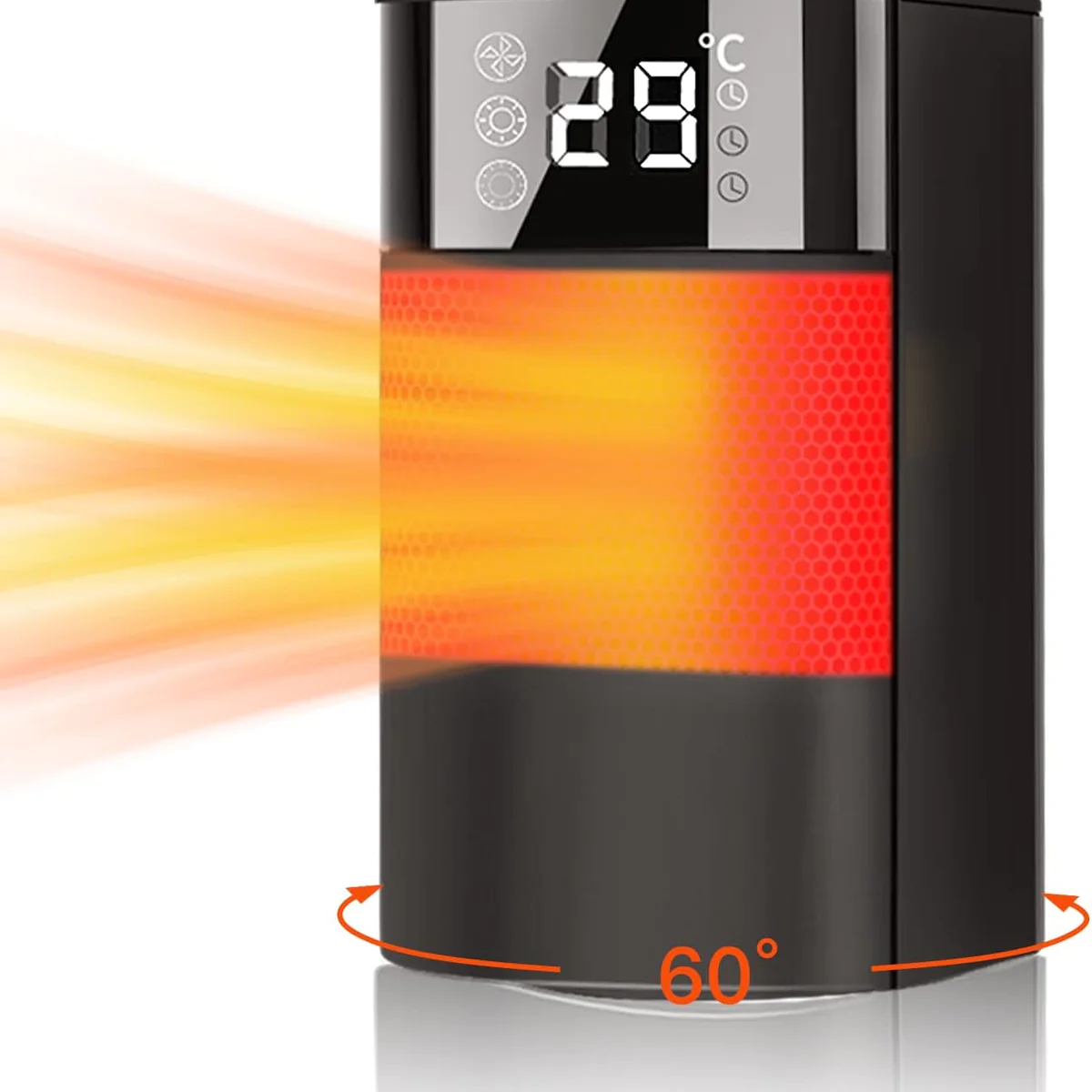Chauffage Soufflant à Économie d'Énergie PTC 2000W noir Vendos85