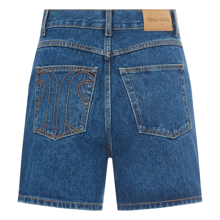 Alma Deia Short en Jean Taille Haute en Coton Bio | Denim stonewashed