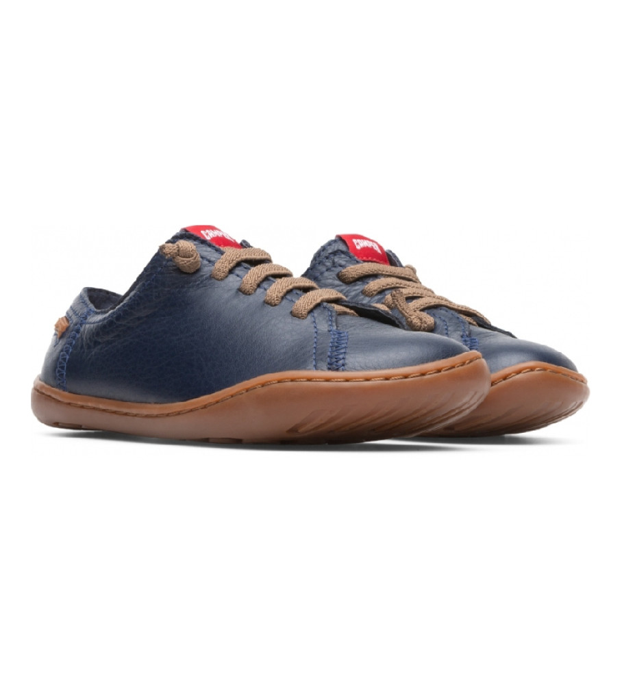 Sapatos de couro marinho Camper Peu Cami