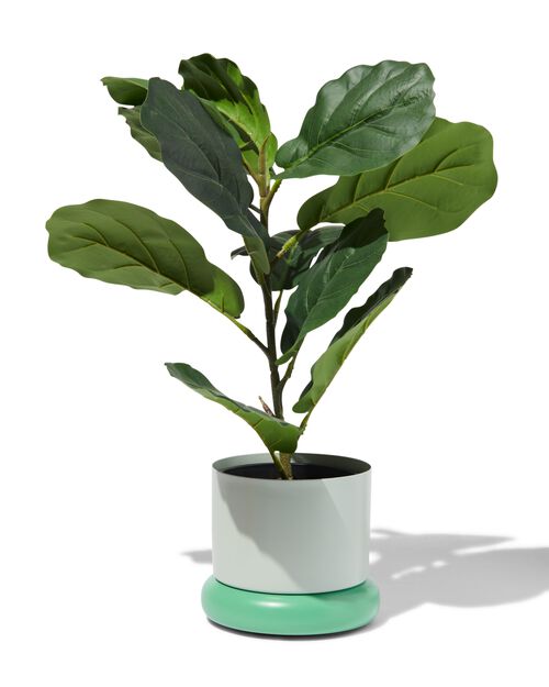 cache-pot Ø15.5x12.5 métal avec soucoupe vert