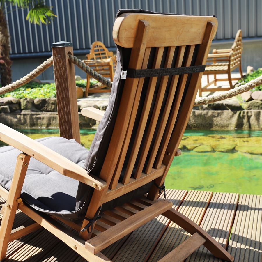 Auflage Teak Deckchair Braun-Anthrazit