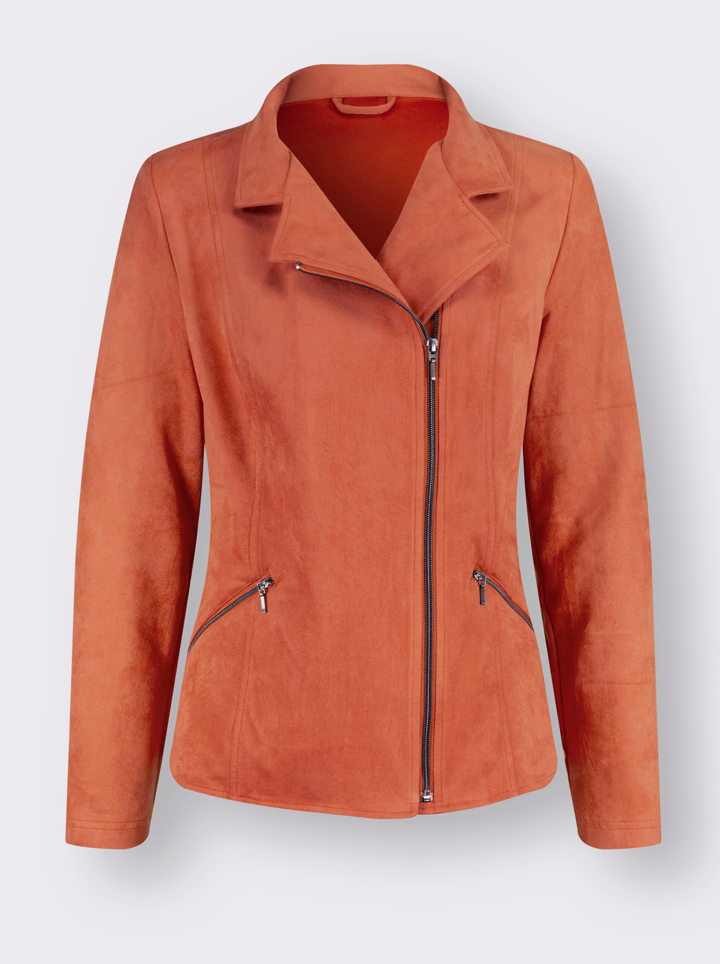 Jacke in Veloursleder-Optik