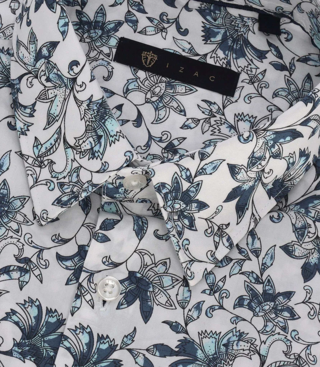 Chemise slim à imprimé floral blanc