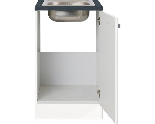 Optifit spoelbakkast inclusief spoelbak Salo214 BxDxH 50x60x84,8 cm wit mat gedemonteerd scharnier omkeerbaar (links of rechts te monteren)