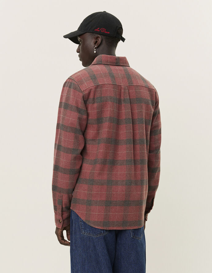 Les Deux Lennon Flannel CheckOvershirt Coffee brown/fired brick