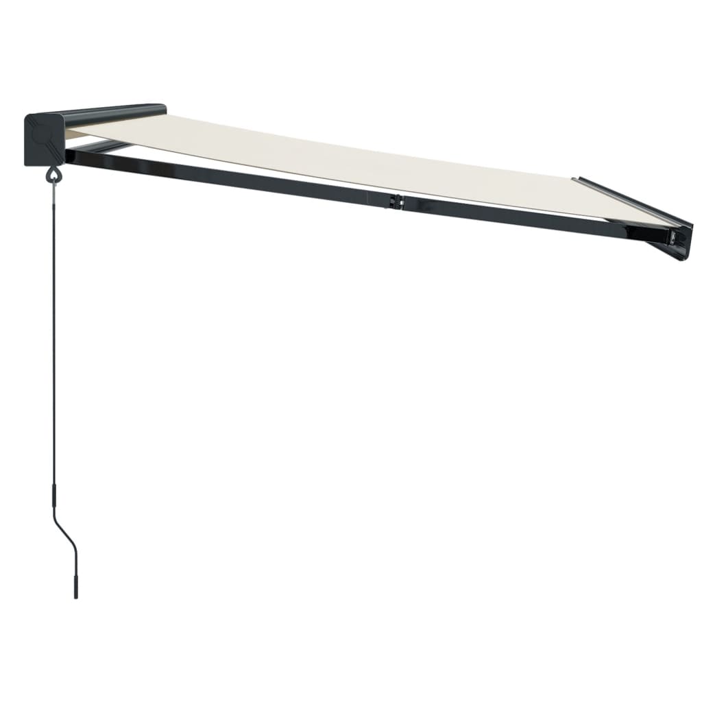 Auvent rétractable crème 3x2,5 m tissu et aluminium