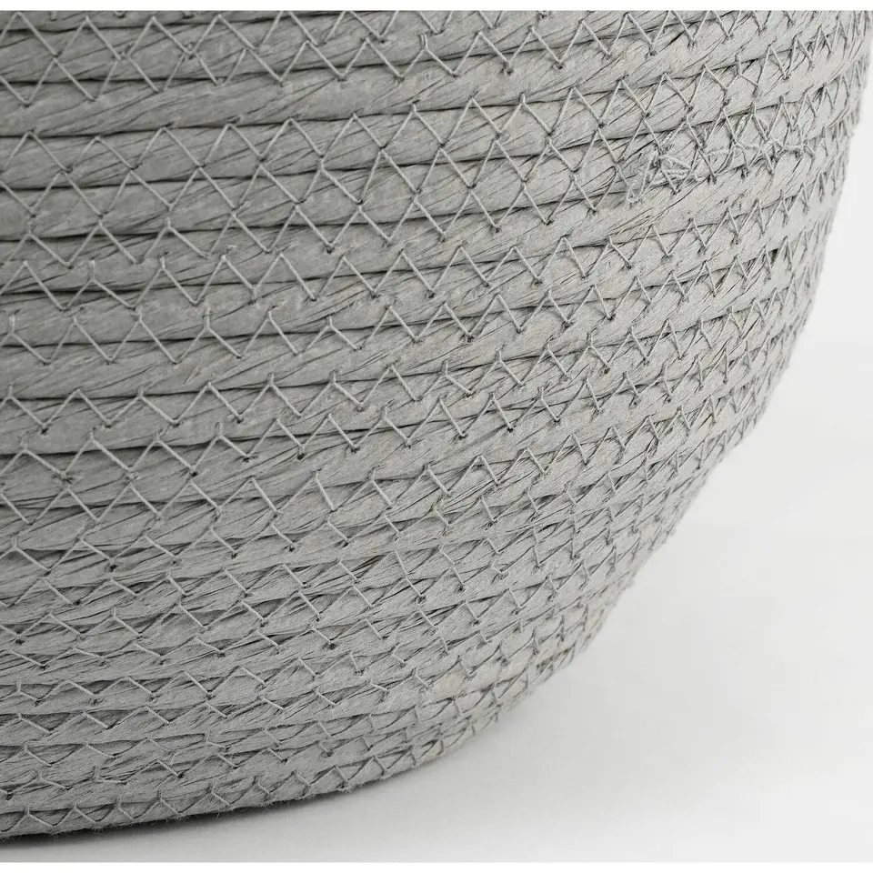 Mica Decorations Bloempot - rotan - grijs - jute - 22 x 19 cm