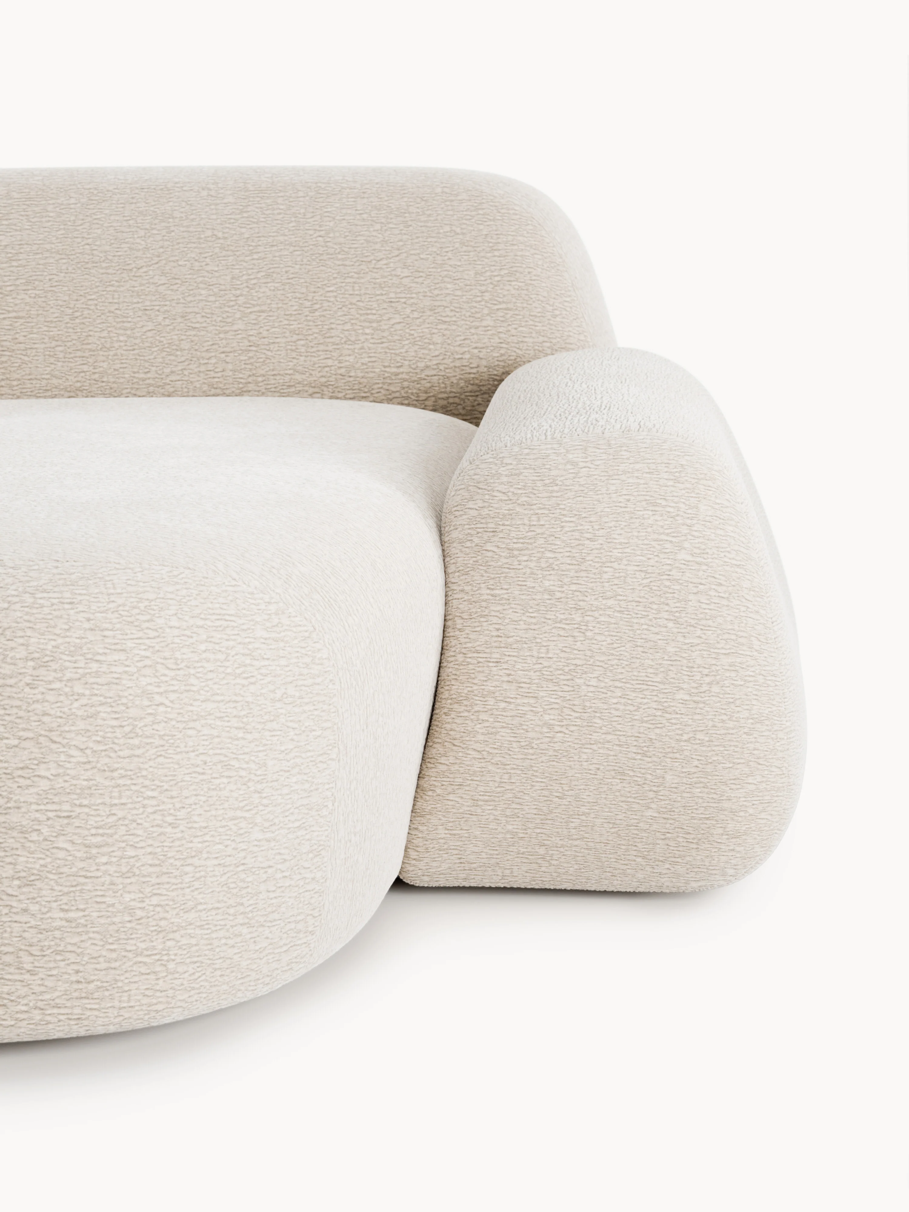 Modulaire teddy-hoekbank Wolke (4-zits)