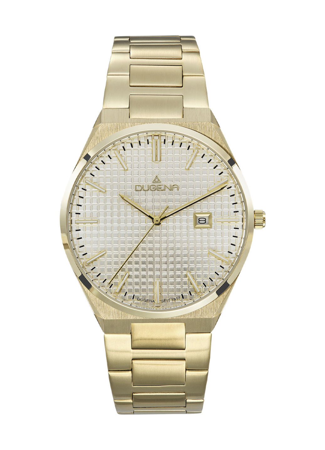 Dugena-Quartz-Herrenuhr mit Edelstahlbandgehäuse