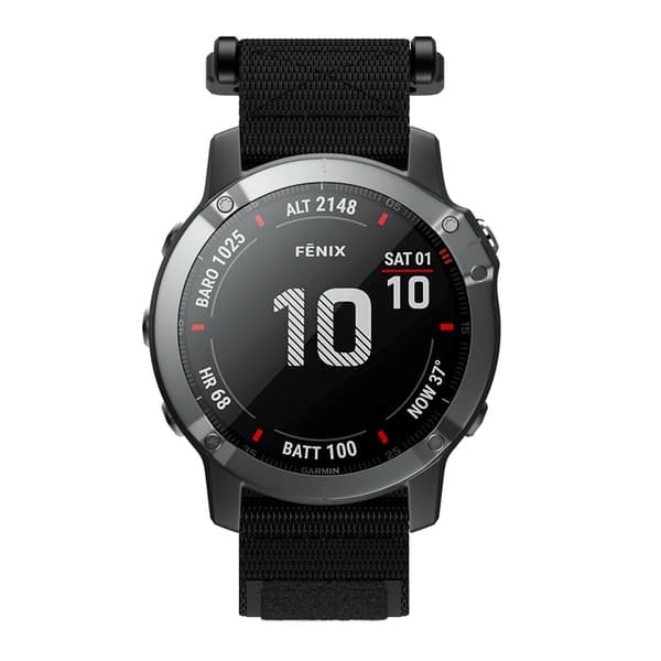 INF Garmin Fenix 6X/5X/3/3 HR armbånd 26 mm nylon Sort