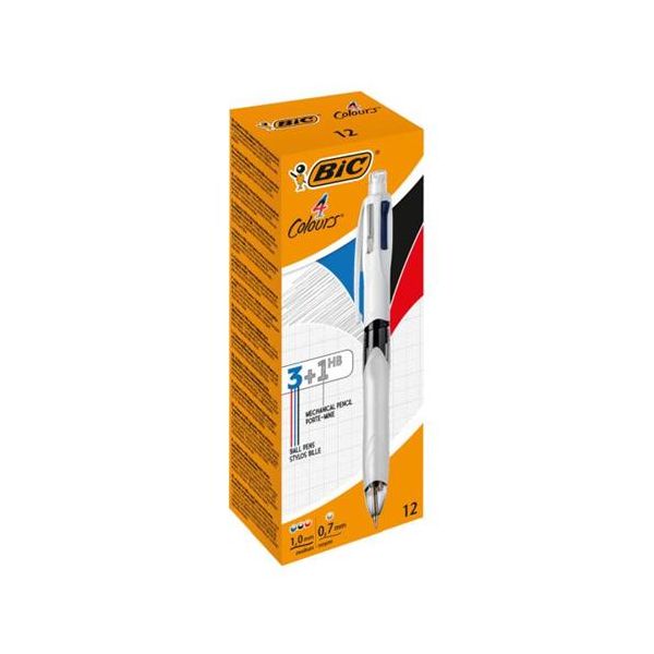 Bic Esferográfica 4 Colours c/ Lapiseira 0.5mm 12 Unidades