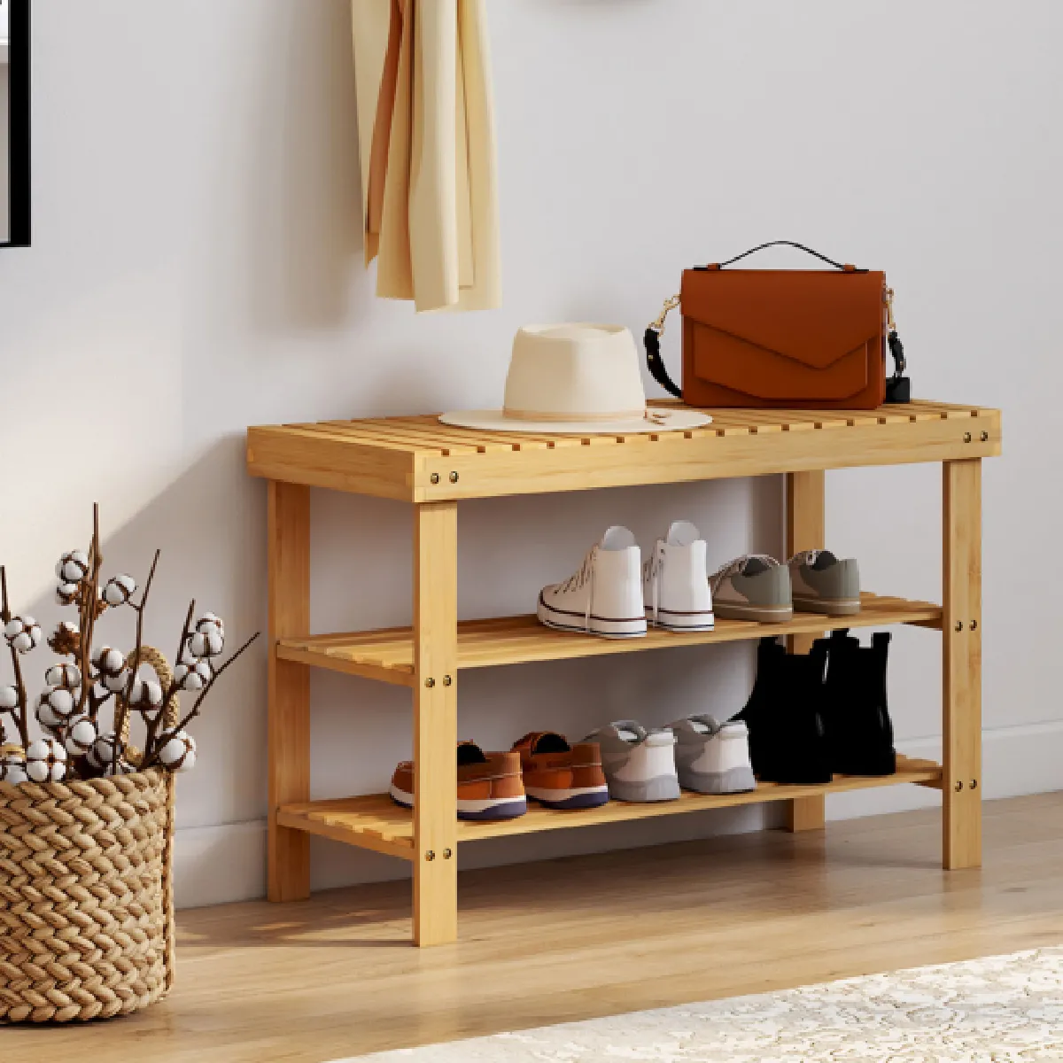 Idmarket Etagère à chaussures bambou