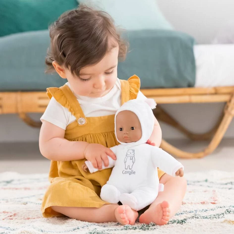 POUPON - PTI' COEUR OURS BLANC - MON DOUDOU COROLLE -  30 CM