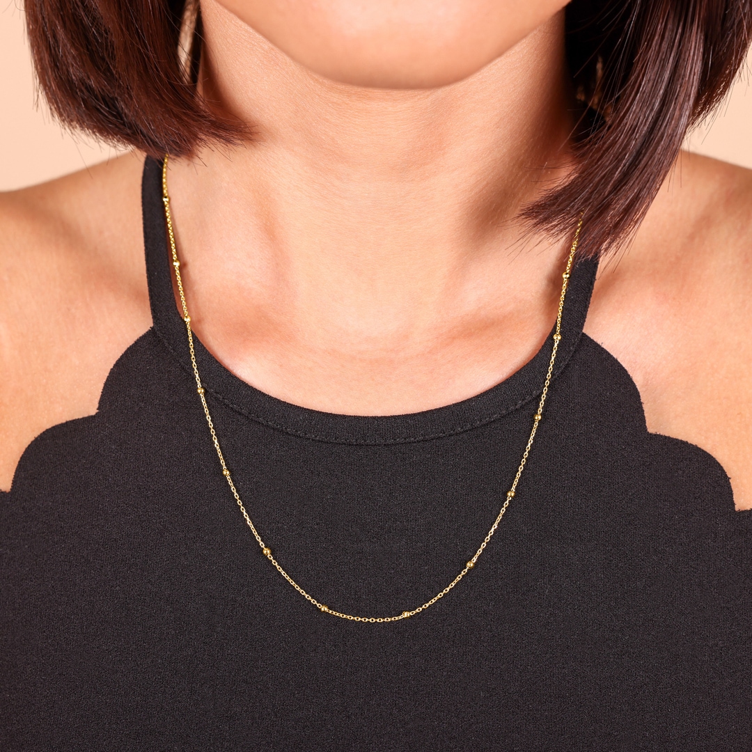Ankerkette 750/18 K Gelbgold mit Kugeln 1.8mm
