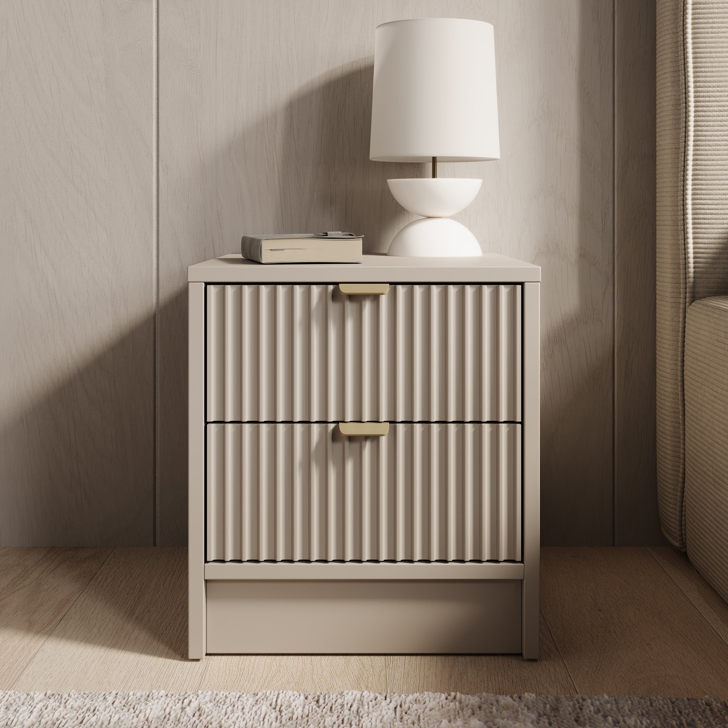 Tavares - Nachtkastje - Beige - 35x40x40 cm