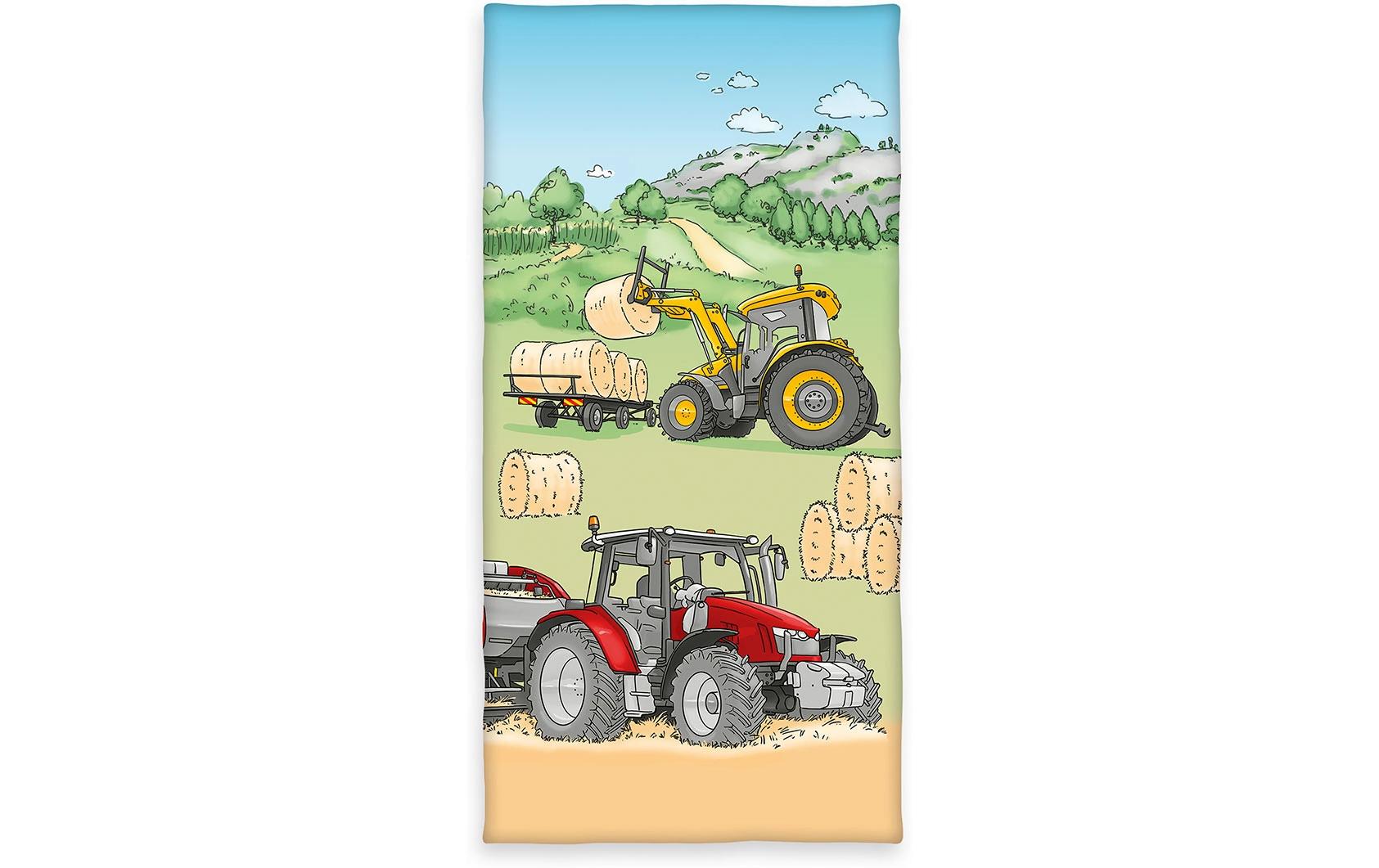Badetuch Traktor, 75 x 150 cm, MehrfarbigKinder-Badetuch aus 100% Baumwolle