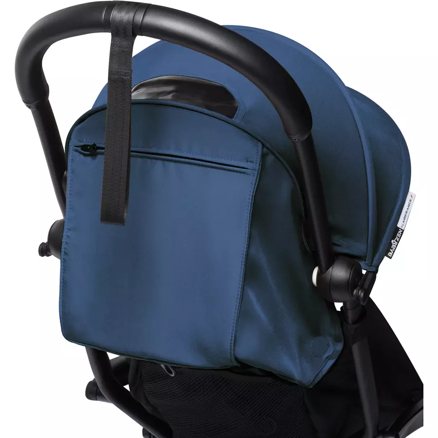 BABYZEN Kinderwagen YOYO2 6+ Black mit Textilset Air France Blue und Backpack YOYO Black