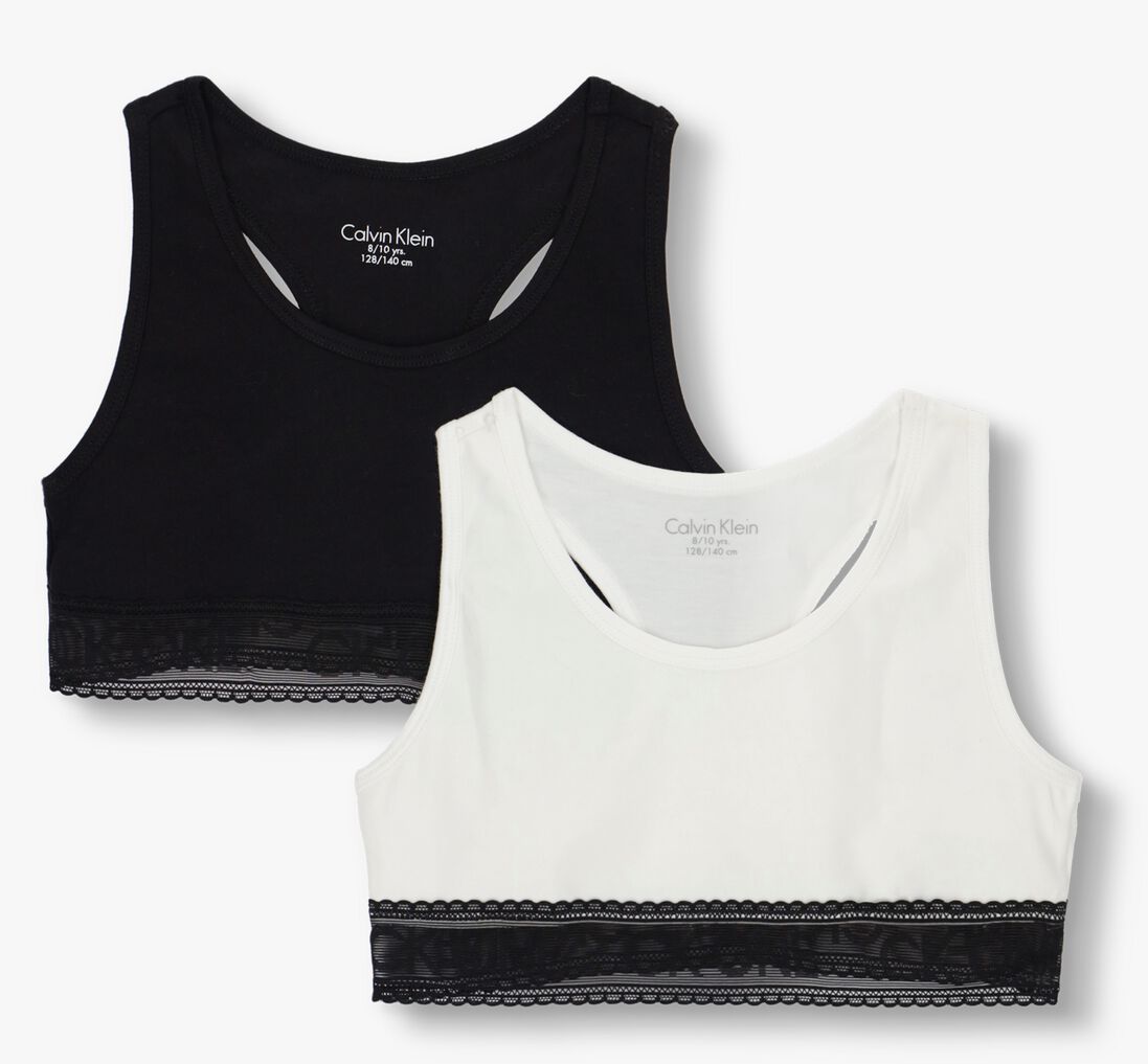 CALVIN KLEIN UNDERWEAR zwarte calvin klein underwear  2pk bralette-lace