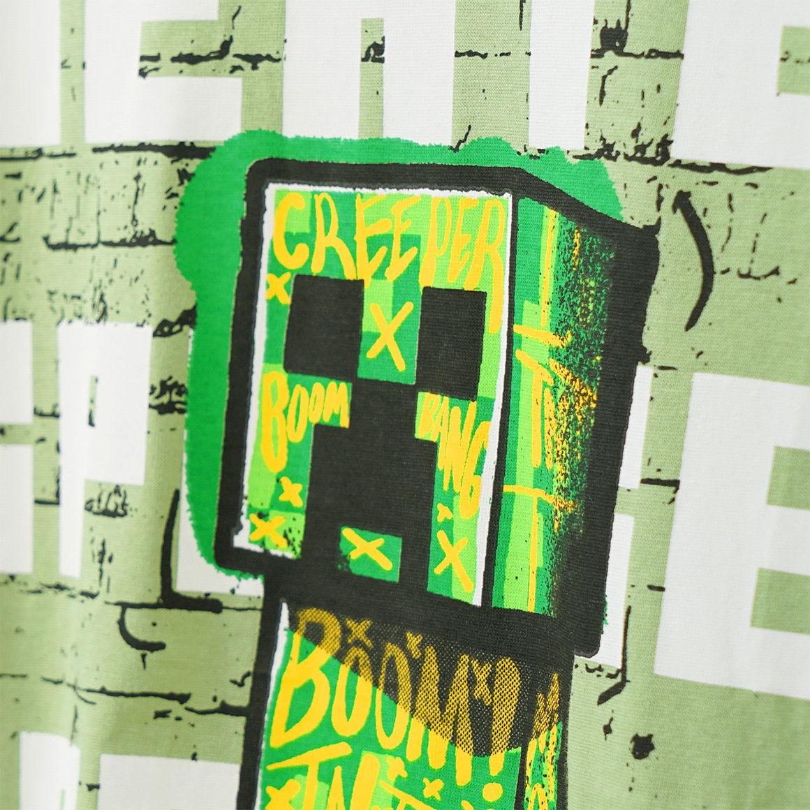 Yigga Minecraft Langarmshirt mit Print hellgrün