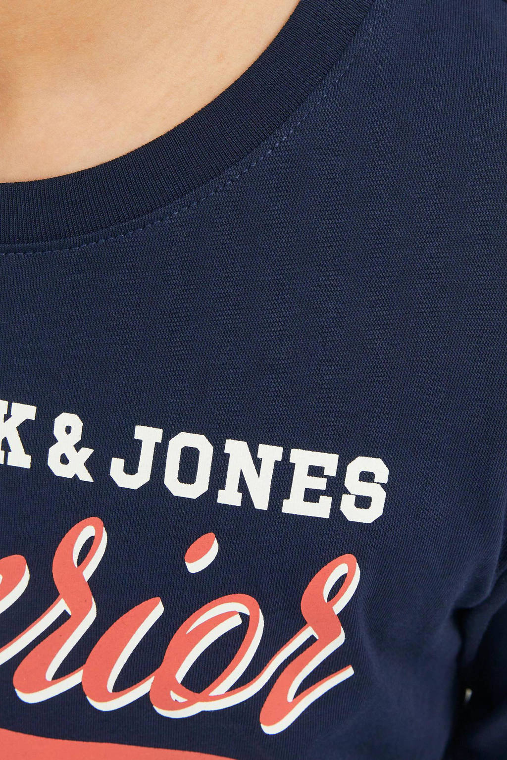 JACK & JONES longsleeve JJELOGO van katoen donkerblauw