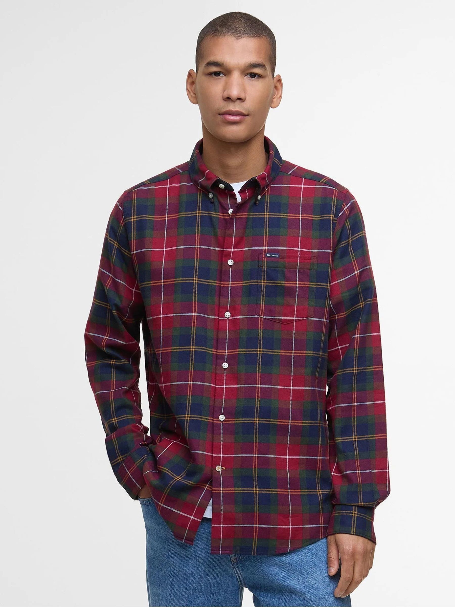 Rood - Barbour® Fortrose Tailored overhemd met Schotse ruit