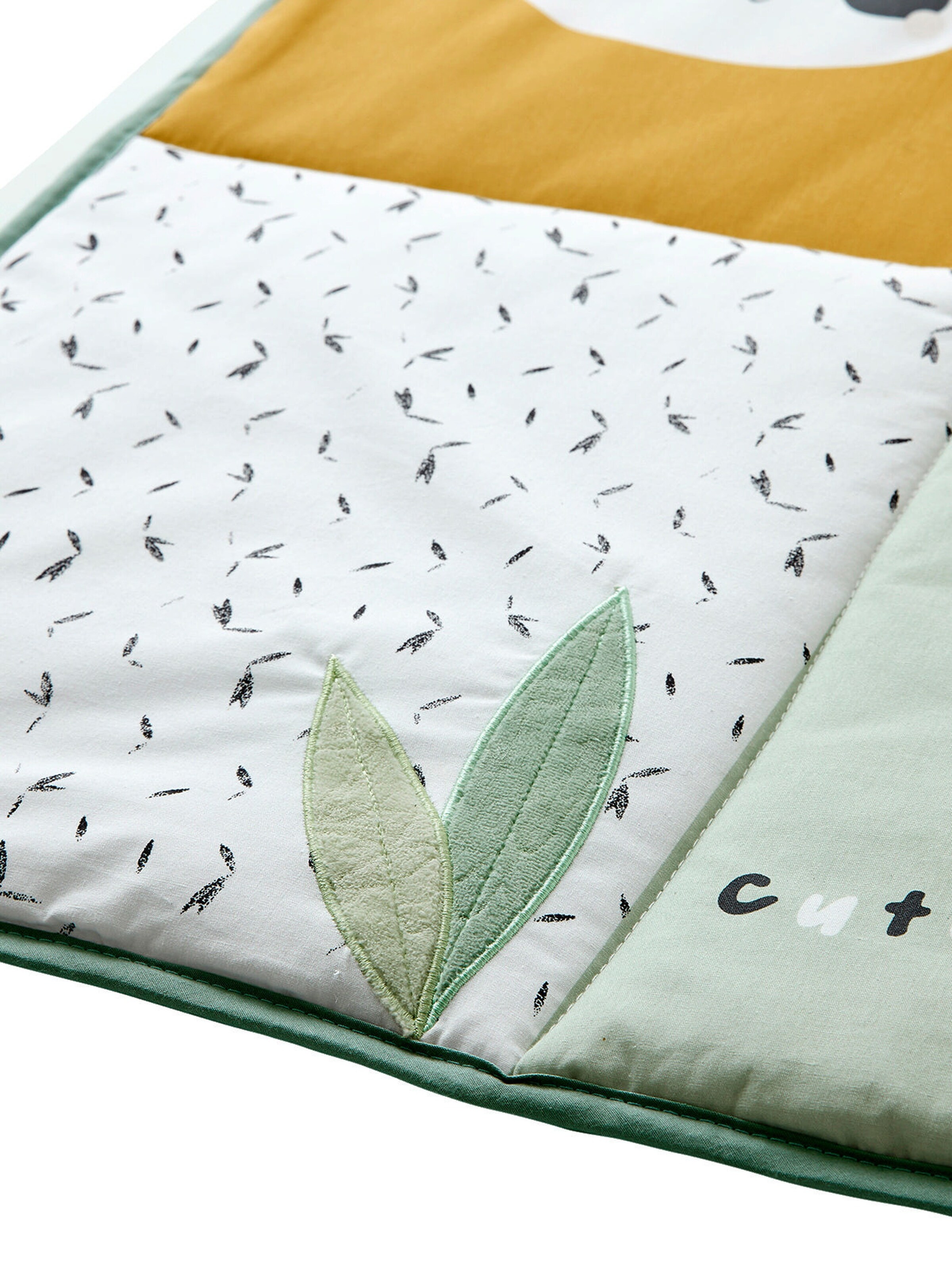 Vertbaudet Baby Spieldecke/ Laufstalleinlage PANDAFREUNDE, Patchwork-Design mehrfarbig