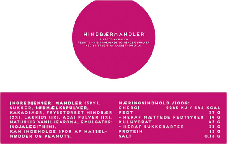 Magasin Chokolade Ristede mandler med chokolade & hindbær No color