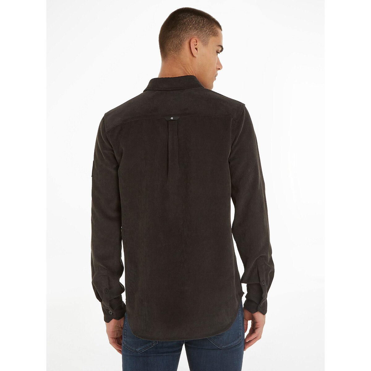 CALVIN KLEIN JEANS<br>Camisa reta em veludo
