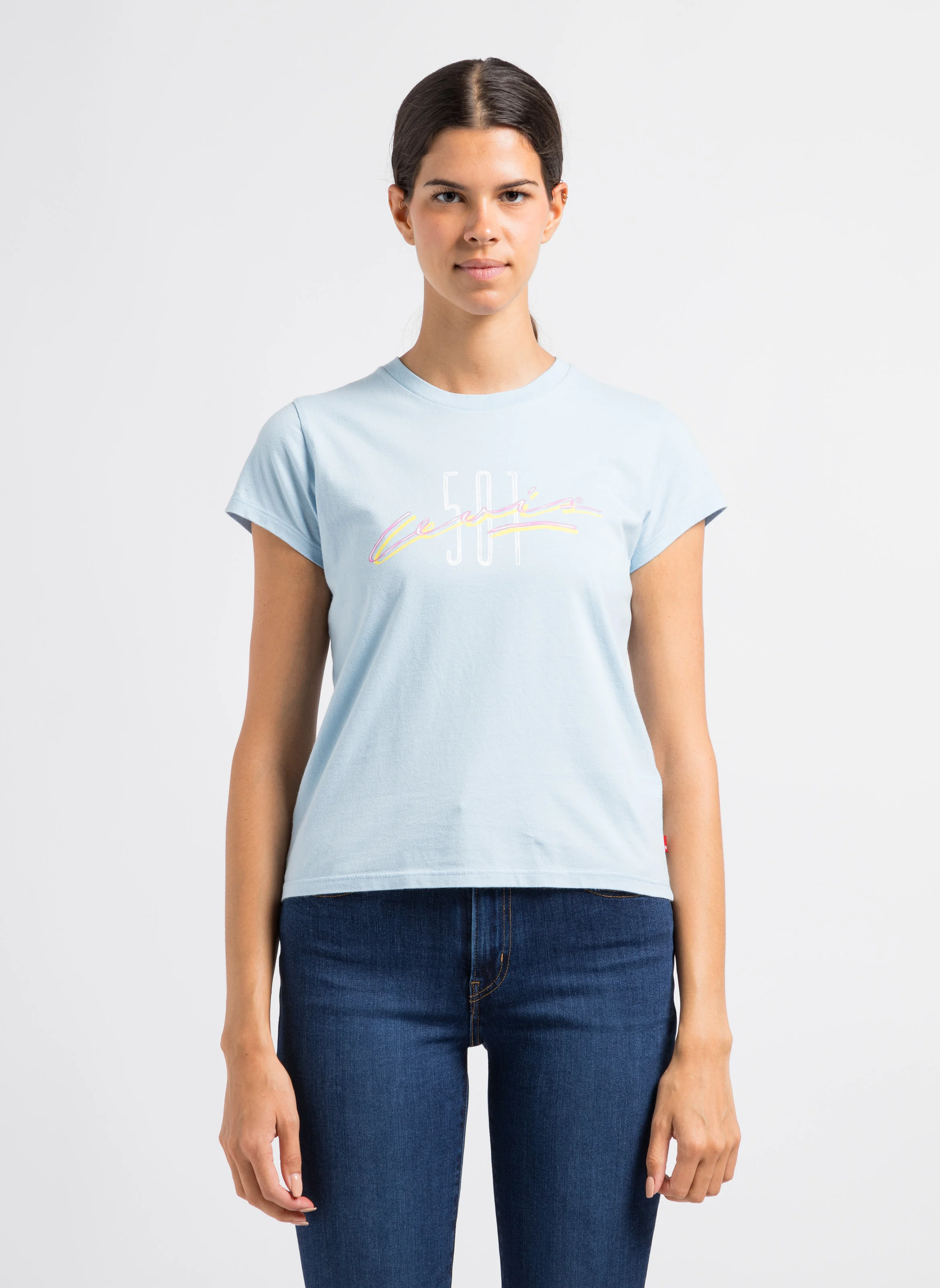 GRAPHIC AUTHENTIC TSHIRT - Tee-shirt col rond imprimé en coton| Bleu