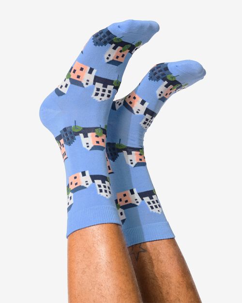 chaussettes happy home  bleu