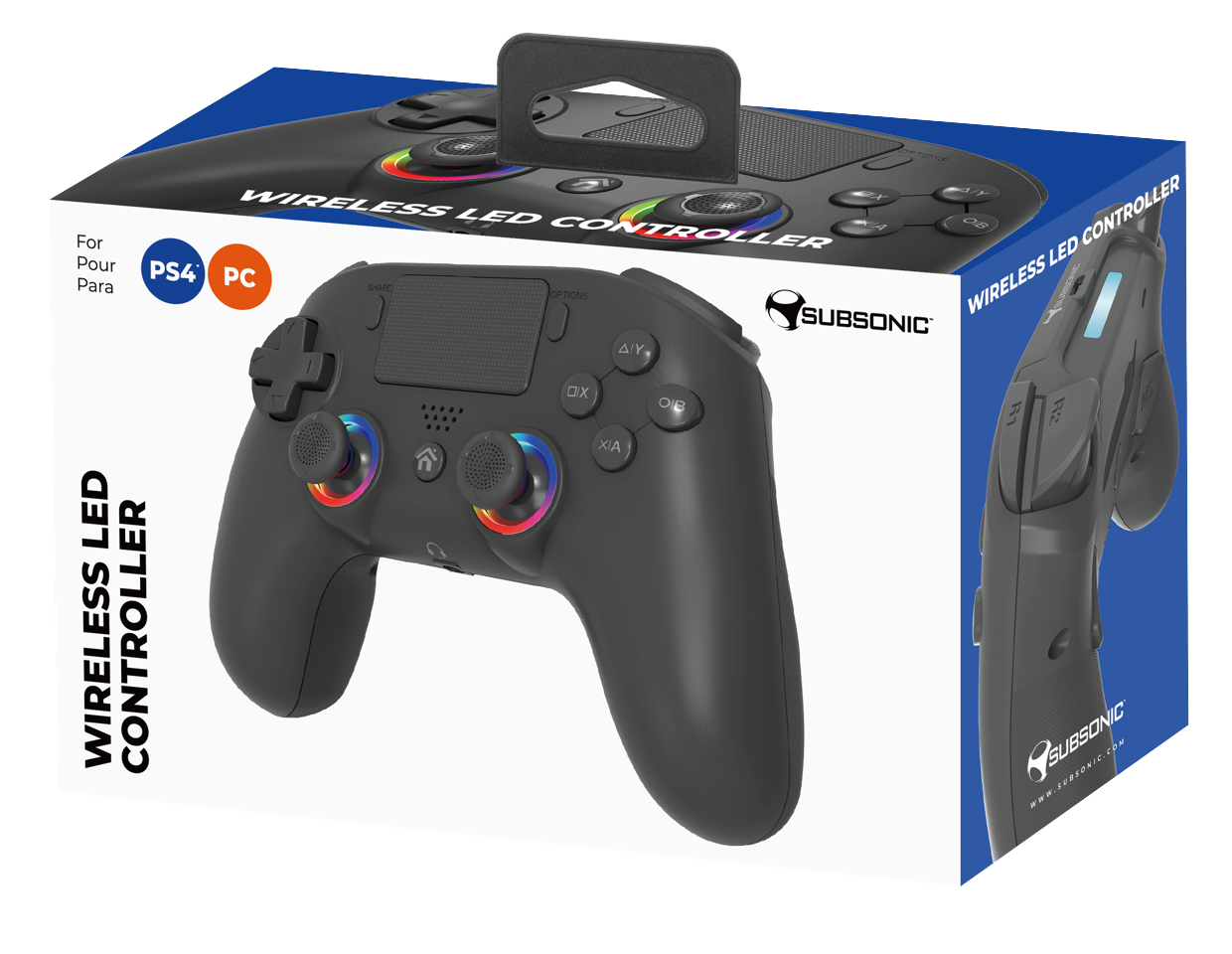 Subsonic Wireless Led Controller PS4 Black - PS4/PC