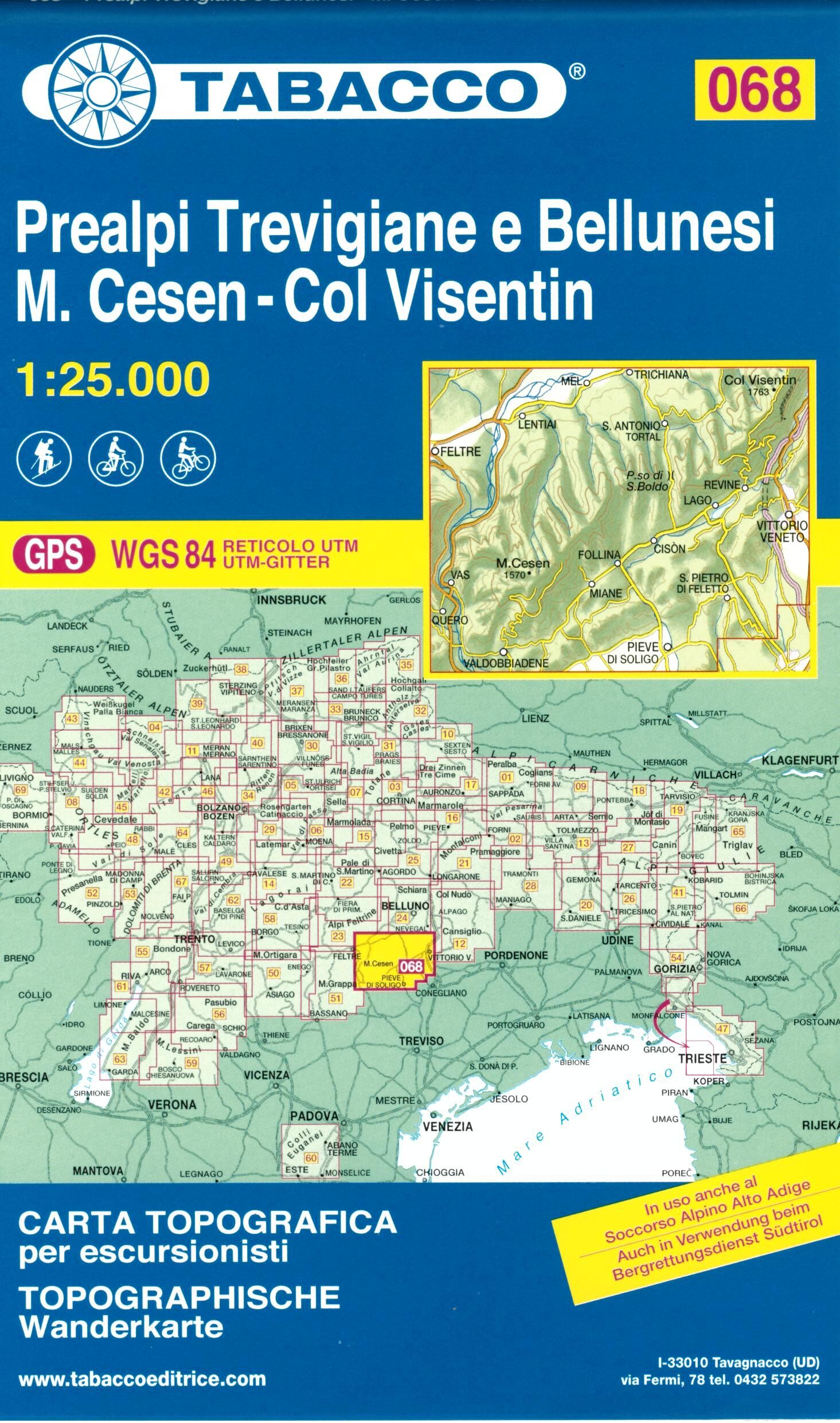 TABACCO - 68 PREALPI TREVIGIANE BELLUNESI 1 25 000