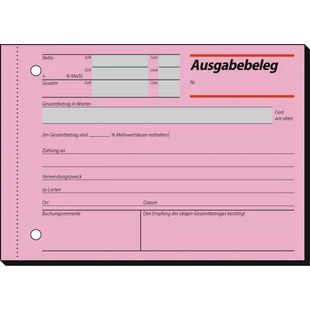 Sigel Ausgabebeleg A6 quer, 50 Blatt