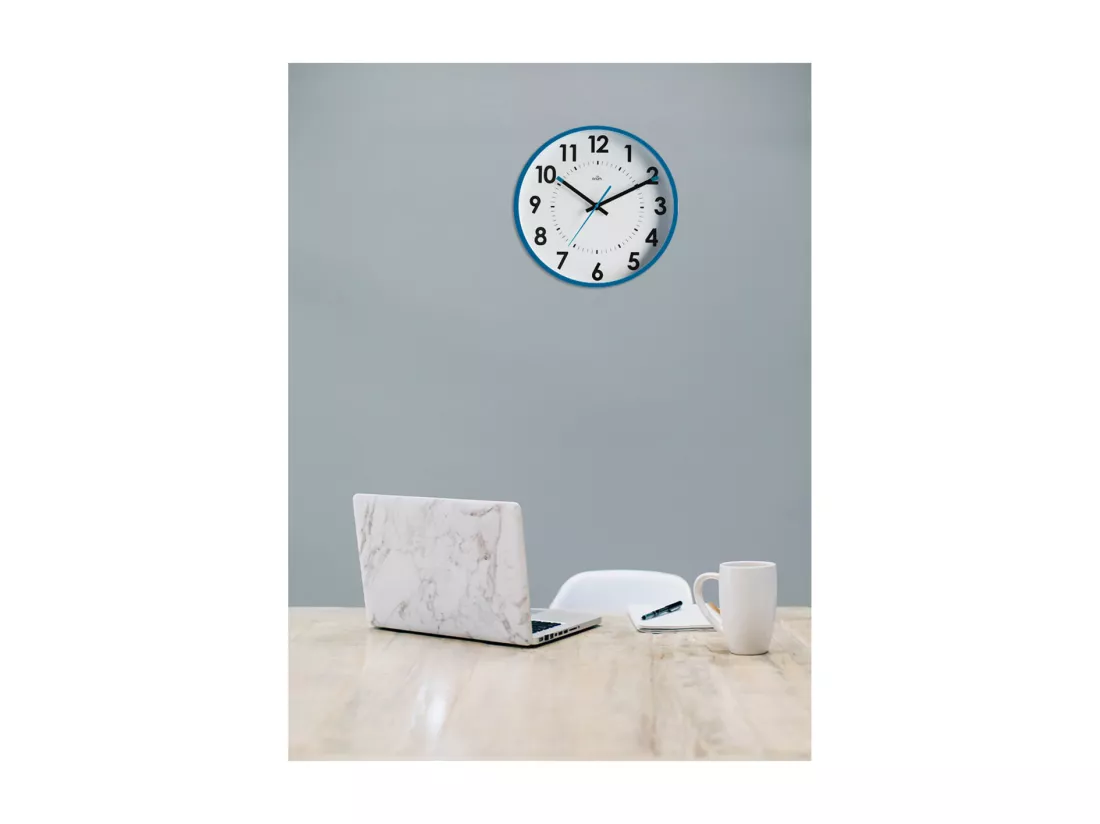 Horloge silencieuse Abylis Ø30cm - Bleu canard - Orium