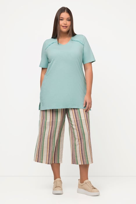 T-Shirt, A-Line, V-Ausschnitt,  Halbarm