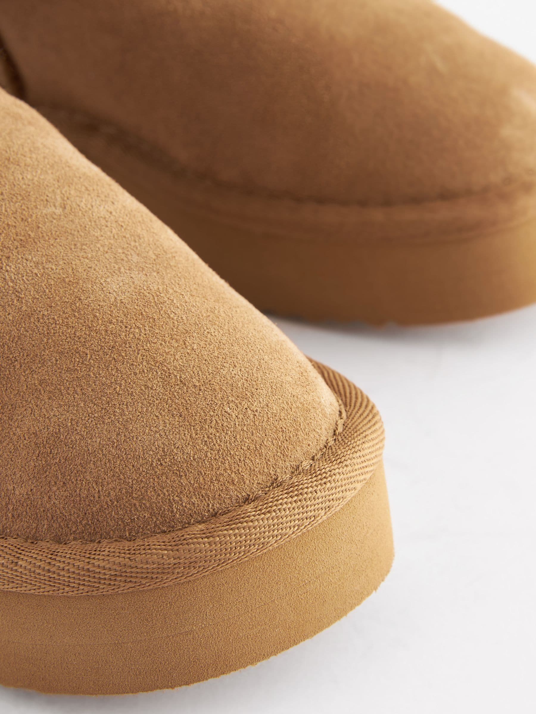 Lichtbruin - Lage schoenen mini warmgevoerde waterafstotende suède Boots