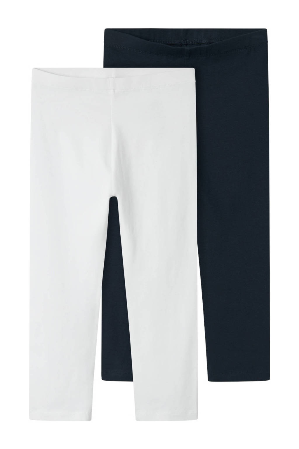 NAME IT caprilegging NKFVIVIAN - set van 2 wit/donkerblauw