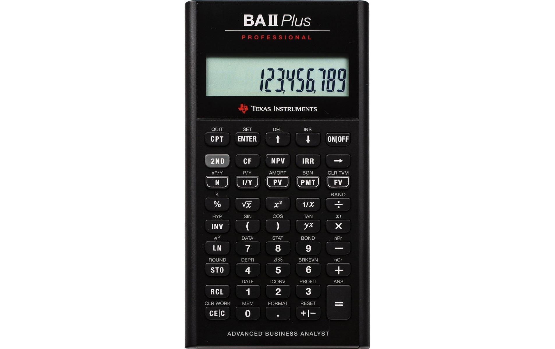 Finanzrechner BAII Plus ProfFinanzrechner de/fr/en