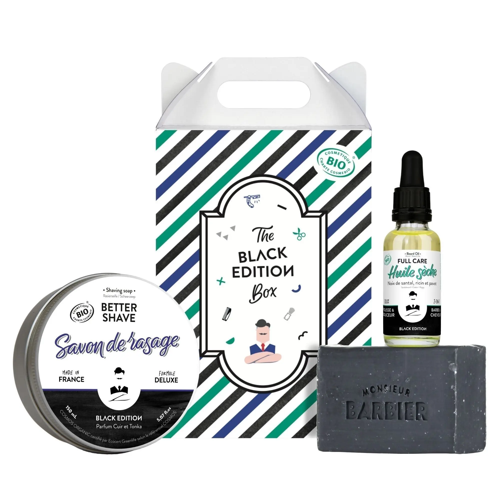 Monsieur Barbier - THE BLACK EDITION BOX Coffret de grooming pour homme 100g + 150ml + 75ml - Entre 20€ et 50€