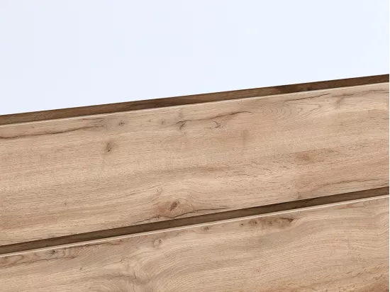 Commode avec 3 tiroirs - Coloris : Naturel et blanc - CEVANIA